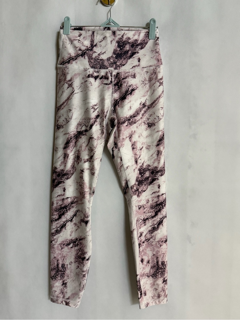 Wildfox Marble Print High Rise 7/8 Leggings Purple Cream Size M